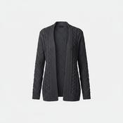Zara Man grey cable knitted open front sweater in M|L32 W20|SKU 6501 image