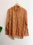 Vintage Balafre orange floral printed pattern medium long sleeve shirt image