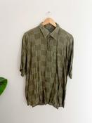 Vintage large green printed pattern mens short sleeve short image