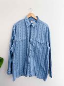 Vintage John F.Gee blue patterned long sleeve large shirt image