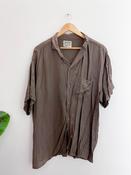 Vintage american body system brown large mens short sleeve shirt image