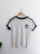 Vintage white adidas black three stripe medium tshirt image