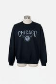 black Chicago Illinois graphic print crew-neck sweatshirt made from a cotton blend. image