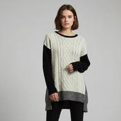 River island womens color block cream crew neck knited sweater size 14 image