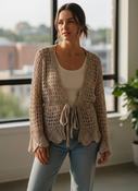 Rubynee Vintage y2k vogue womens knitted crochet top image