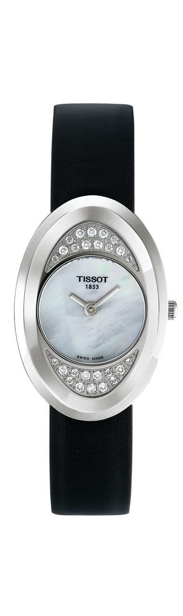Tissot Floral Watch, Mother of Pearl Dial, Swiss Quartz- black strap Tissot SRV Black Mother of Pearl Dial Black Leather Strap  main image 2