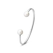Sterling Silver Moonlight Grapes White Pearl Bangle