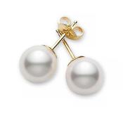 18k Yellow Gold Cultured Pearl Stud Earrings