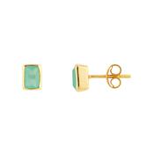 Juvi Gold Aqua Chalcedony Manhattan Stud Earrings image