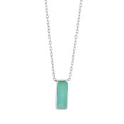 Silver Manhattan Aqua Chalcedony Pendant Necklace image