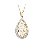 14K yellow gold and diamond set Celtic Design Pendant Necklace image