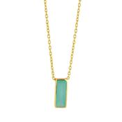 Yellow Gold Manhattan Aqua Chalcedony Pendant Necklace image