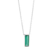 Silver Manhattan Green Tourmaline Pendant Necklace image