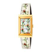Lady's Gucci G-Frame Yellow Tone Floral Strap watch