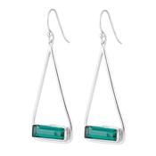 Silver  Manhattan Green Tourmaline Swing Drop Earrings image