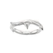 Silver Rose Thorn Band Ring.