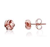 Weir Collection 9k Rose Gold Polish Ribbon Knot Earrings