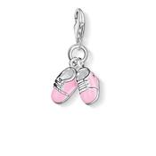 Sterling Silver Pink Baby Shoes Charm