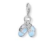 Sterling Silver Blue Baby Shoes Charm