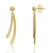 9k Yellow Gold Double Curve Drop Earrings image