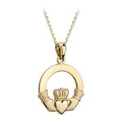 Solvar 14ct yellow Gold Heavy Claddagh Pendant image