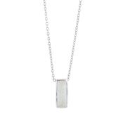 Silver Manhattan Moon Stone Pendant Necklace image