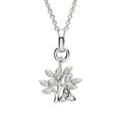 Sterling Silver Crystal Set Tree Of Life Pendant Necklace image