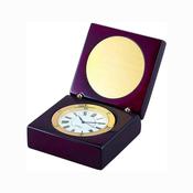 Sterling Silver Wooden Box Engravable Clock image