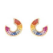 18k Rose Gold Rainbow Sapphire Earrings