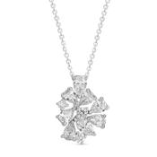 18k White Gold Diamond Cluster Necklace