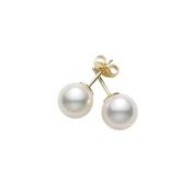 18k Yellow Gold 8mm Akoya Pearl Earrings image