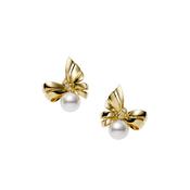 Mikimoto 18 Carat Yellow Gold Jeux de Rubans Earrings image