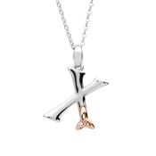 Sterling Silver Celtic Letter X Initial Pendant image