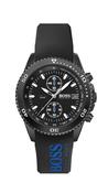 Hugo Boss Vela Black Stainless Steel Rubber Strap Watch. image