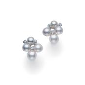 Mikimoto 18k White Gold and Pearl Bubble Earrings image