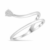 18k White Gold and Diamond Snake Ring image