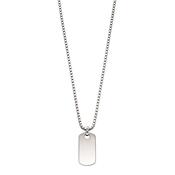 Mens Silver Dog Tag Pendant Chain image