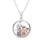 Silver Molly Malone Rose Plate Pendant Necklace