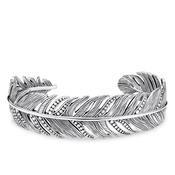 Feather Sterling Silver Bangle