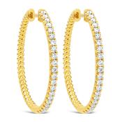 18k Yellow Gold and Diamond Hoop Earring image