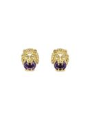 Lionhead 18k Yellow Gold Earrings image