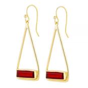 Yellow Gold Manhattan Garnet Swing Drop Earrings image