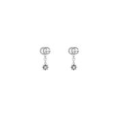 GG Flora 18k White Gold Diamond Flower Dropper Earrings image
