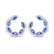 18k 2.06ct Sapphire and Diamond Earrings image