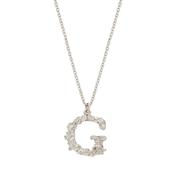 Floral Letter G Necklace Silver image
