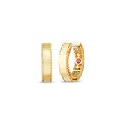 Princess Flower 18k Yellow Gold Hoop Earrings image