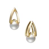 18k Yellow Gold M Collection 7.75mm Akoya Pearl Earrings image