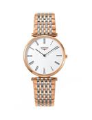 La Grande Classique de Longines 37mm, White Dial, Quartz Movement, Stainless Steel and Rose Gold PVD Watch image