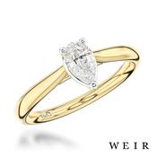 Yellow gold/platinum pear shape cut diamond engagement ring image