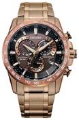 Perpetual Chrono A-T 43mm, Brown Dial, Stainless Steel &amp; Rose Gold PVD Eco-Drive Watch image